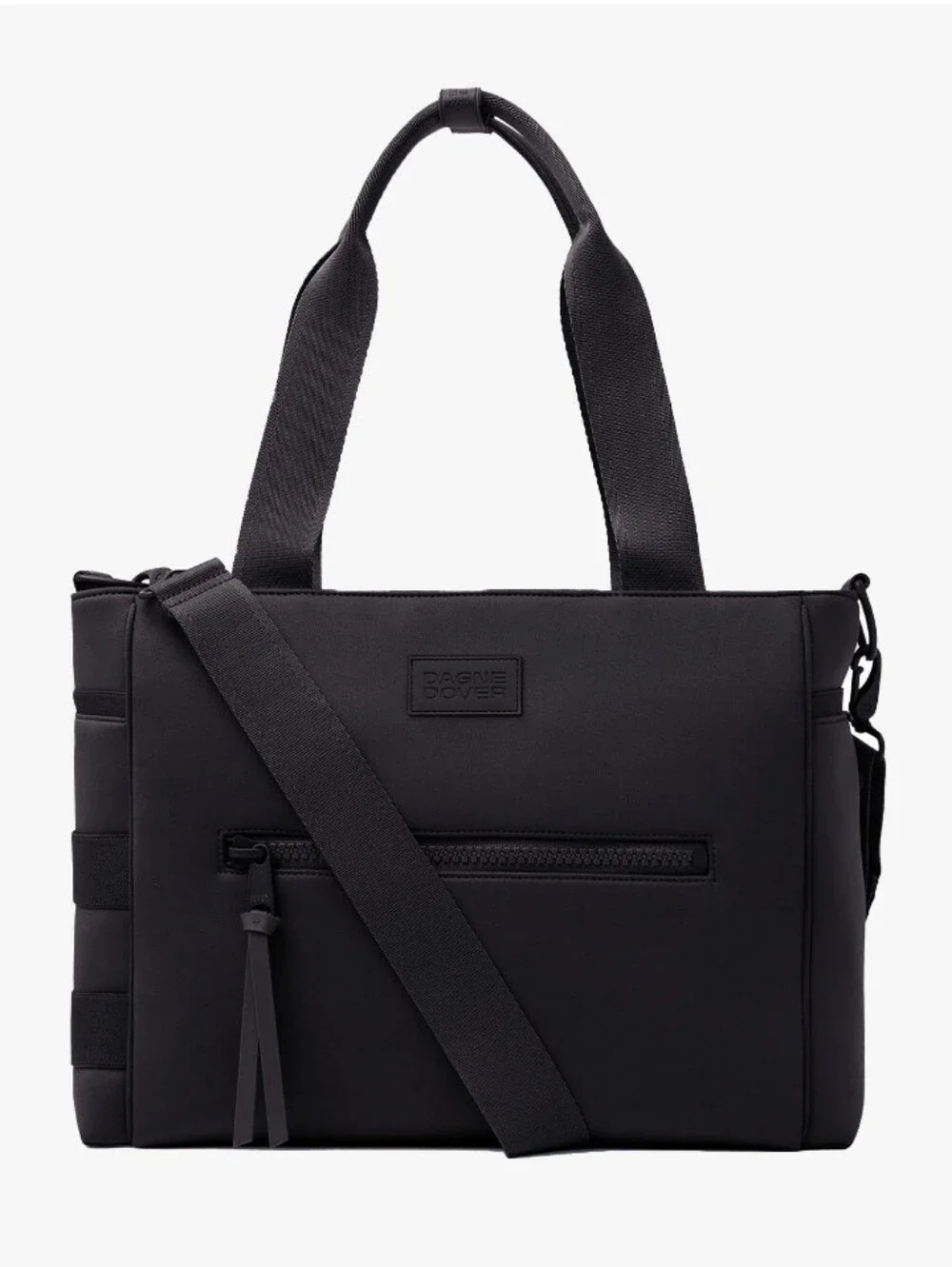 Dagne Dover Black Laptop Tote with Crossbody Strap